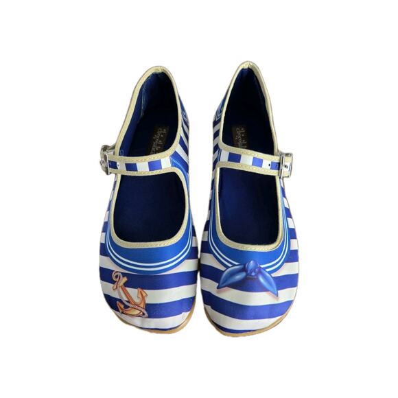 Hot Chocolate Designs Chocolaticas Size 7 ~Mary Janes Navy Sailor Anchor Blue - Picture 2 of 14